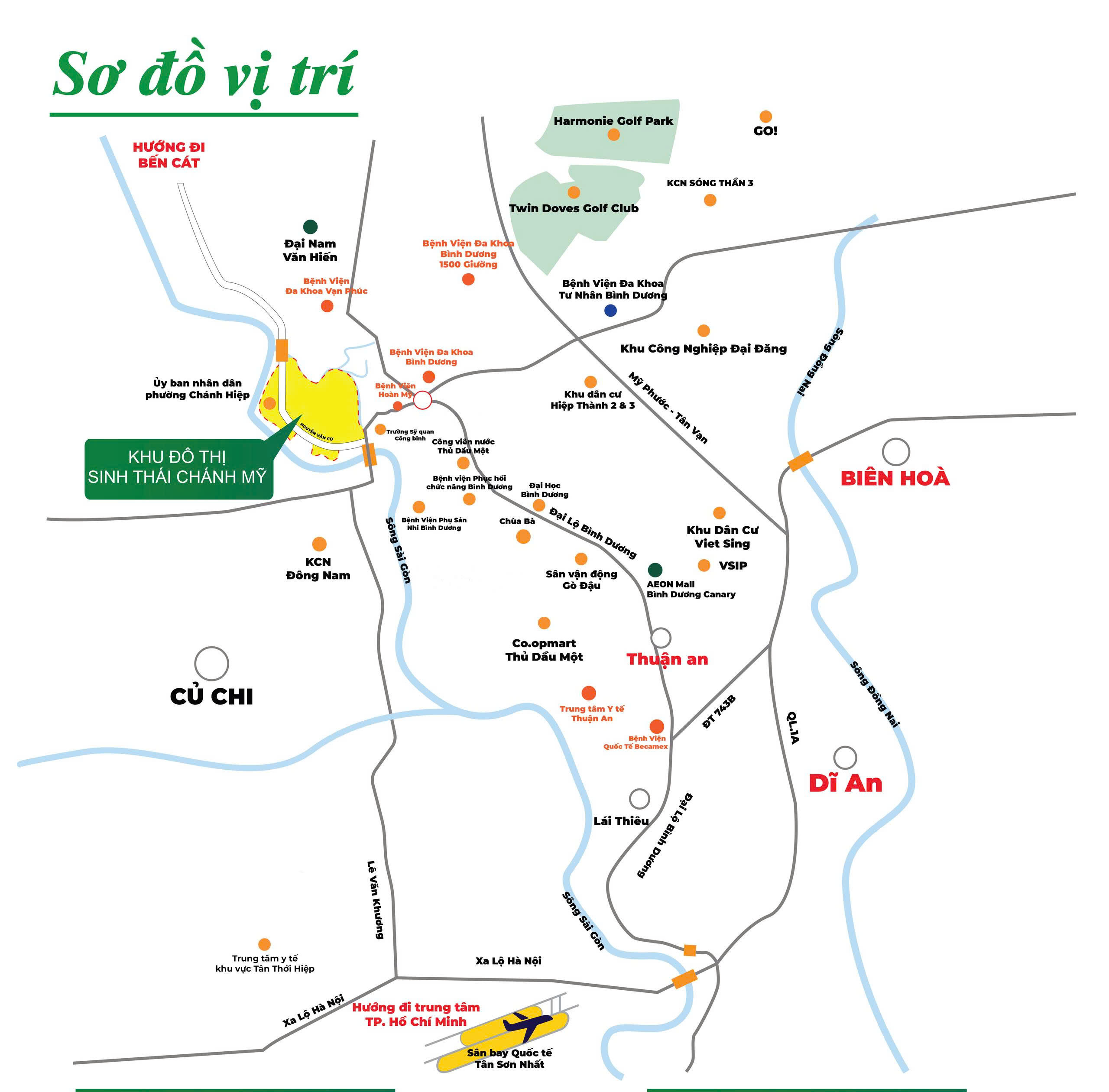 Vị trí dự án Khu Đô Thị Sinh Thái Chánh Mỹ